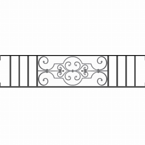 Appui de fenêtre type AF004 à visser dans votre tableau de fenêtre. Longueur finie de 1400mm et Hauteur finie de 314mm. Convient pour les tableaux de fenêtre de 1400mm. Main courante laminée de 1400mm de long en fer forgé sur le dessus. Motif au centre de 670mm de long par 290mm de haut. Le reste de la structure est en tube acier carré de 16mm de section.