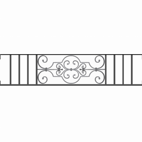 Appui de fenêtre type AF004 à visser dans votre tableau de fenêtre. Longueur finie de 1410mm et Hauteur finie de 314mm. Convient pour les tableaux de fenêtre de 1410mm. Main courante laminée de 1410mm de long en fer forgé sur le dessus. Motif au centre de 670mm de long par 290mm de haut. Le reste de la structure est en tube acier carré de 16mm de section.