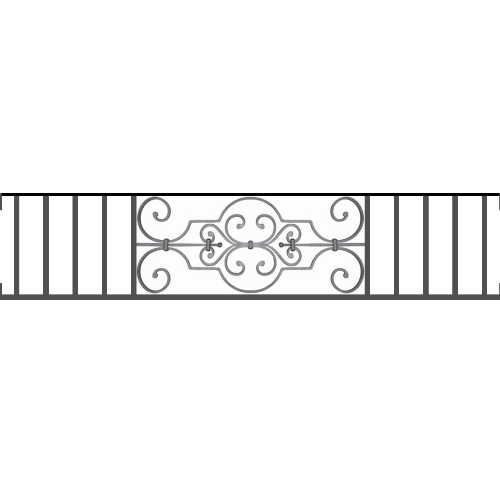 Appui de fenêtre type AF004 à visser dans votre tableau de fenêtre. Longueur finie de 1470mm et Hauteur finie de 314mm. Convient pour les tableaux de fenêtre de 1470mm. Main courante laminée de 1470mm de long en fer forgé sur le dessus. Motif au centre de 670mm de long par 290mm de haut. Le reste de la structure est en tube acier carré de 16mm de section.
