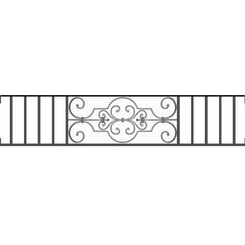 Appui de fenêtre type AF004 à visser dans votre tableau de fenêtre. Longueur finie de 1510mm et Hauteur finie de 314mm. Convient pour les tableaux de fenêtre de 1510mm. Main courante laminée de 1510mm de long en fer forgé sur le dessus. Motif au centre de 670mm de long par 290mm de haut. Le reste de la structure est en tube acier carré de 16mm de section.
