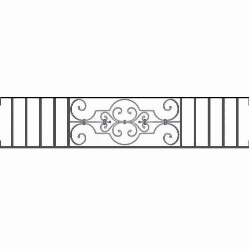 Appui de fenêtre type AF004 à visser dans votre tableau de fenêtre. Longueur finie de 1520mm et Hauteur finie de 314mm. Convient pour les tableaux de fenêtre de 1520mm. Main courante laminée de 1520mm de long en fer forgé sur le dessus. Motif au centre de 670mm de long par 290mm de haut. Le reste de la structure est en tube acier carré de 16mm de section.