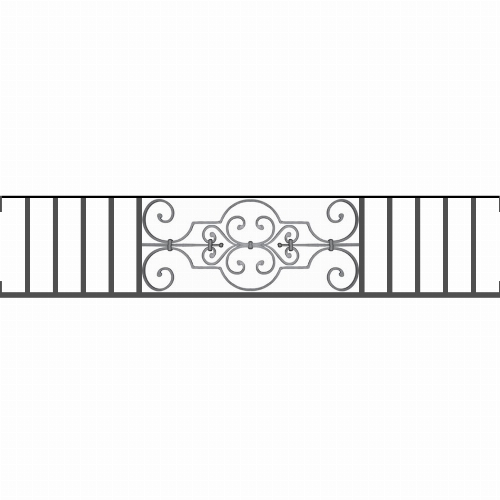Appui de fenêtre type AF004 à visser dans votre tableau de fenêtre. Longueur finie de 1540mm et Hauteur finie de 314mm. Convient pour les tableaux de fenêtre de 1540mm. Main courante laminée de 1540mm de long en fer forgé sur le dessus. Motif au centre de 670mm de long par 290mm de haut. Le reste de la structure est en tube acier carré de 16mm de section.