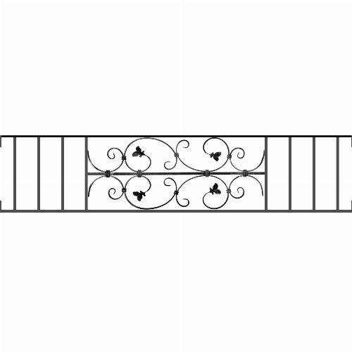 Appui de fenêtre type AF005 à visser dans votre tableau de fenêtre. Longueur finie de 1510mm et Hauteur finie de 310mm. Convient pour les tableaux de fenêtre de 1510mm. Main courante laminée de 1510mm de long en fer forgé sur le dessus. Motif au centre de 760mm de long par 290mm de haut. Le reste de la structure est en acier carré plein de 12mm de section.