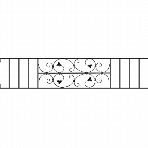 Appui de fenêtre type AF005 à visser dans votre tableau de fenêtre. Longueur finie de 1580mm et Hauteur finie de 310mm. Convient pour les tableaux de fenêtre de 1580mm. Main courante laminée de 1580mm de long en fer forgé sur le dessus. Motif au centre de 760mm de long par 290mm de haut. Le reste de la structure est en acier carré plein de 12mm de section.