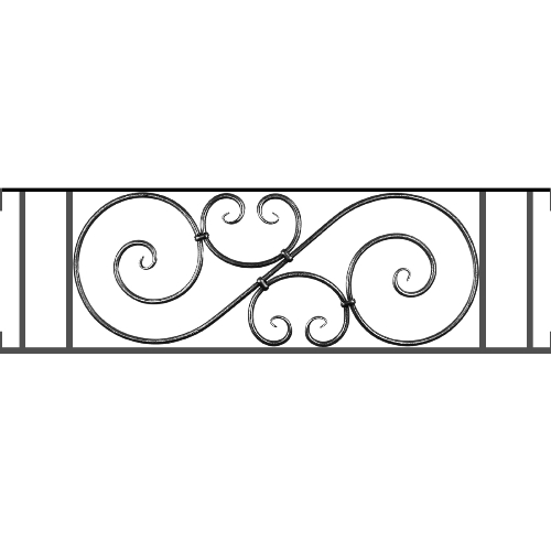 Appui de fenêtre type AF007 à visser dans votre tableau de fenêtre. Longueur finie de 1220mm et Hauteur finie de 367mm. Convient pour les tableaux de fenêtre de 1220mm. Main courante laminée de 1220mm de long en fer forgé sur le dessus. Motif au centre de 900mm de long par 345mm de haut. Le reste de la structure est en acier carré plein de 14mm de section.