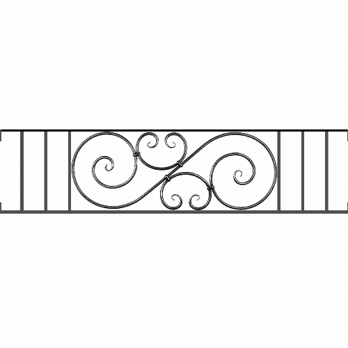 Appui de fenêtre type AF007 à visser dans votre tableau de fenêtre. Longueur finie de 1520mm et Hauteur finie de 367mm. Convient pour les tableaux de fenêtre de 1520mm. Main courante laminée de 1520mm de long en fer forgé sur le dessus. Motif au centre de 900mm de long par 345mm de haut. Le reste de la structure est en acier carré plein de 14mm de section.