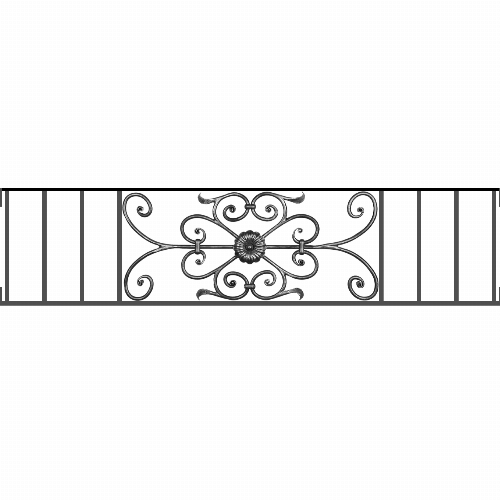 Appui de fenêtre type AF009 à visser dans votre tableau de fenêtre. Longueur finie de 1360mm et Hauteur finie de 320mm. Convient pour les tableaux de fenêtre de 1360mm. Main courante laminée de 1360mm de long en fer forgé sur le dessus. Motif au centre de 700mm de long par 300mm de haut. Le reste de la structure est en acier carré plein de 12mm de section.