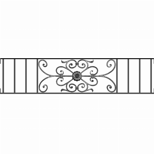 Appui de fenêtre type AF009 à visser dans votre tableau de fenêtre. Longueur finie de 1380mm et Hauteur finie de 320mm. Convient pour les tableaux de fenêtre de 1380mm. Main courante laminée de 1380mm de long en fer forgé sur le dessus. Motif au centre de 700mm de long par 300mm de haut. Le reste de la structure est en acier carré plein de 12mm de section.