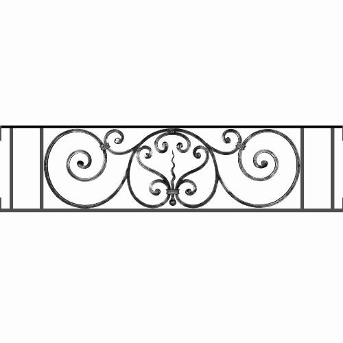 Appui de fenêtre type AF011 à visser dans votre tableau de fenêtre. Longueur finie de 1150mm et Hauteur finie de 290mm. Convient pour les tableaux de fenêtre de 1150mm. Main courante laminée de 1150mm de long en fer forgé sur le dessus. Motif au centre de 860mm de long par 270mm de haut. Le reste de la structure est en acier carré plein de 12mm de section.