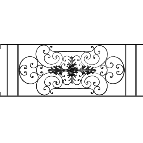 Appui de fenêtre type AF012 à visser dans votre tableau de fenêtre. Longueur finie de 1470mm et Hauteur finie de 544mm. Convient pour les tableaux de fenêtre de 1470mm. Main courante laminée de 1470mm de long en fer forgé sur le dessus. Motif au centre de 1090mm de long par 520mm de haut. Le reste de la structure est en tube acier carré de 16mm de section.