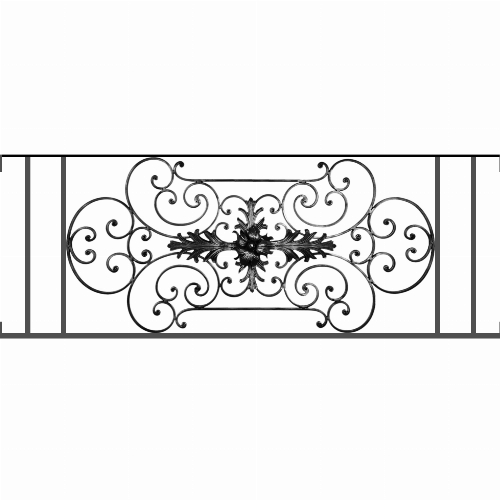 Appui de fenêtre type AF012 à visser dans votre tableau de fenêtre. Longueur finie de 1480mm et Hauteur finie de 544mm. Convient pour les tableaux de fenêtre de 1480mm. Main courante laminée de 1480mm de long en fer forgé sur le dessus. Motif au centre de 1090mm de long par 520mm de haut. Le reste de la structure est en tube acier carré de 16mm de section.
