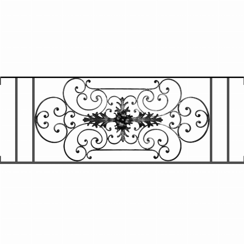 Appui de fenêtre type AF012 à visser dans votre tableau de fenêtre. Longueur finie de 1520mm et Hauteur finie de 544mm. Convient pour les tableaux de fenêtre de 1520mm. Main courante laminée de 1520mm de long en fer forgé sur le dessus. Motif au centre de 1090mm de long par 520mm de haut. Le reste de la structure est en tube acier carré de 16mm de section.