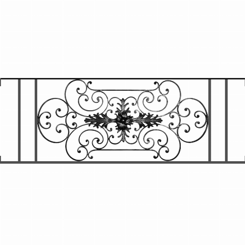 Appui de fenêtre type AF012 à visser dans votre tableau de fenêtre. Longueur finie de 1560mm et Hauteur finie de 544mm. Convient pour les tableaux de fenêtre de 1560mm. Main courante laminée de 1560mm de long en fer forgé sur le dessus. Motif au centre de 1090mm de long par 520mm de haut. Le reste de la structure est en tube acier carré de 16mm de section.