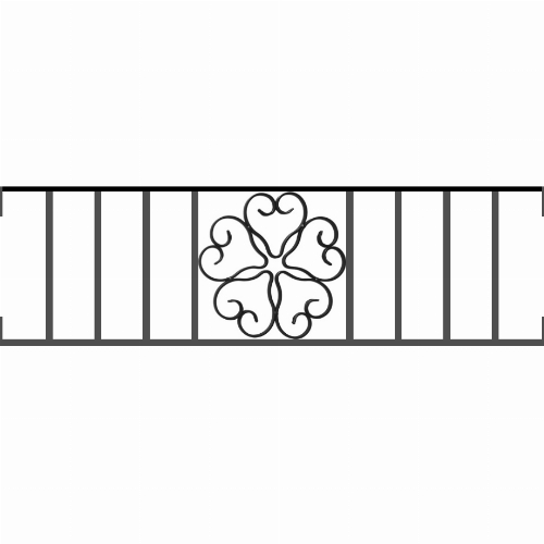 Appui de fenêtre type AFEF21 à visser dans votre tableau de fenêtre. Longueur finie de 920mm et Hauteur finie de 270mm. Convient pour les tableaux de fenêtre de 920mm. Main courante laminée de 920mm de long en fer forgé sur le dessus. Motif au centre de 250mm de long par 250mm de haut. Le reste de la structure est en acier carré plein de 12mm de section.