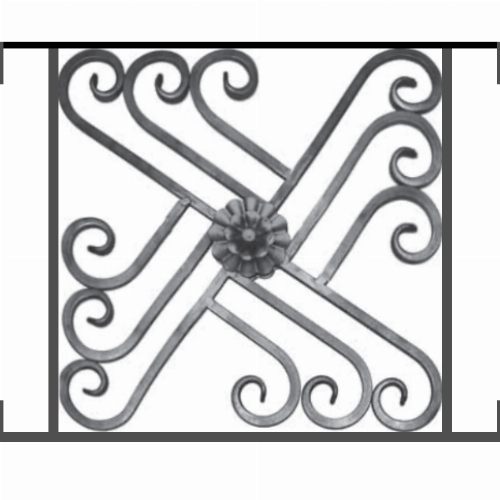 Appui de fenêtre type AFEF22 à visser dans votre tableau de fenêtre. Longueur finie de 600mm et Hauteur finie de 480mm. Convient pour les tableaux de fenêtre de 600mm. Main courante laminée de 600mm de long en fer forgé sur le dessus. Motif au centre de 460mm de long par 460mm de haut. Le reste de la structure est en acier carré plein de 12mm de section.
