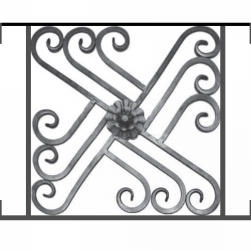Appui de fenêtre type AFEF22 à visser dans votre tableau de fenêtre. Longueur finie de 610mm et Hauteur finie de 480mm. Convient pour les tableaux de fenêtre de 610mm. Main courante laminée de 610mm de long en fer forgé sur le dessus. Motif au centre de 460mm de long par 460mm de haut. Le reste de la structure est en acier carré plein de 12mm de section.