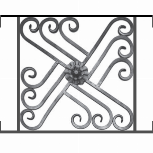 Appui de fenêtre type AFEF22 à visser dans votre tableau de fenêtre. Longueur finie de 620mm et Hauteur finie de 480mm. Convient pour les tableaux de fenêtre de 620mm. Main courante laminée de 620mm de long en fer forgé sur le dessus. Motif au centre de 460mm de long par 460mm de haut. Le reste de la structure est en acier carré plein de 12mm de section.
