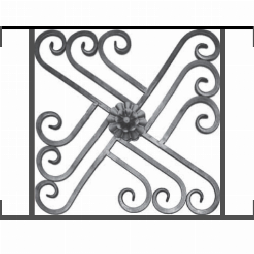 Appui de fenêtre type AFEF22 à visser dans votre tableau de fenêtre. Longueur finie de 630mm et Hauteur finie de 480mm. Convient pour les tableaux de fenêtre de 630mm. Main courante laminée de 630mm de long en fer forgé sur le dessus. Motif au centre de 460mm de long par 460mm de haut. Le reste de la structure est en acier carré plein de 12mm de section.