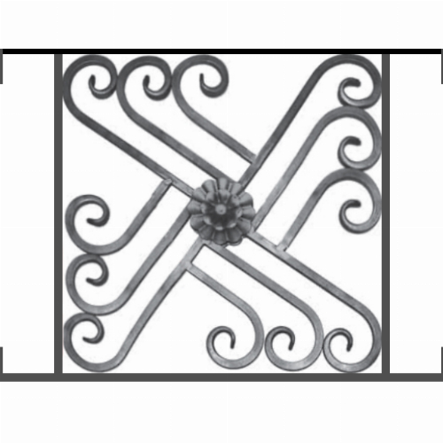 Appui de fenêtre type AFEF22 à visser dans votre tableau de fenêtre. Longueur finie de 640mm et Hauteur finie de 480mm. Convient pour les tableaux de fenêtre de 640mm. Main courante laminée de 640mm de long en fer forgé sur le dessus. Motif au centre de 460mm de long par 460mm de haut. Le reste de la structure est en acier carré plein de 12mm de section.