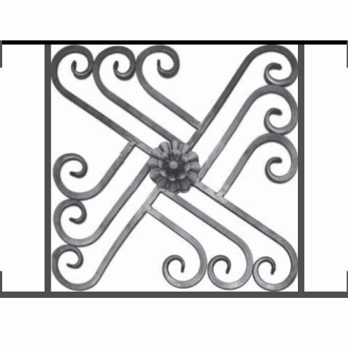 Appui de fenêtre type AFEF22 à visser dans votre tableau de fenêtre. Longueur finie de 650mm et Hauteur finie de 480mm. Convient pour les tableaux de fenêtre de 650mm. Main courante laminée de 650mm de long en fer forgé sur le dessus. Motif au centre de 460mm de long par 460mm de haut. Le reste de la structure est en acier carré plein de 12mm de section.
