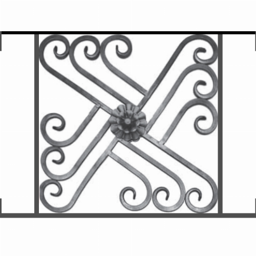 Appui de fenêtre type AFEF22 à visser dans votre tableau de fenêtre. Longueur finie de 660mm et Hauteur finie de 480mm. Convient pour les tableaux de fenêtre de 660mm. Main courante laminée de 660mm de long en fer forgé sur le dessus. Motif au centre de 460mm de long par 460mm de haut. Le reste de la structure est en acier carré plein de 12mm de section.