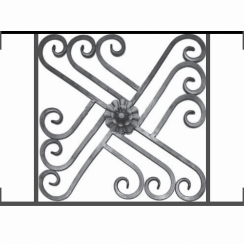 Appui de fenêtre type AFEF22 à visser dans votre tableau de fenêtre. Longueur finie de 670mm et Hauteur finie de 480mm. Convient pour les tableaux de fenêtre de 670mm. Main courante laminée de 670mm de long en fer forgé sur le dessus. Motif au centre de 460mm de long par 460mm de haut. Le reste de la structure est en acier carré plein de 12mm de section.