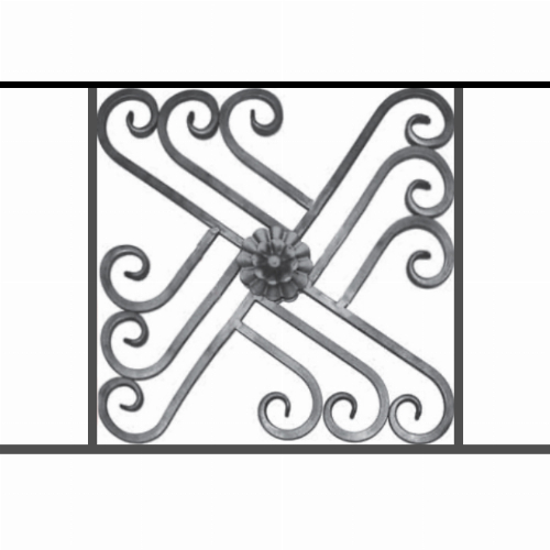 Appui de fenêtre type AFEF22 à sceller dans votre tableau de fenêtre. Longueur finie de 710mm et Hauteur finie de 480mm. Convient pour les tableaux de fenêtre de 610mm. 50mm de scellement sont prévue de chaque côté. Main courante laminée de 610mm de long en fer forgé sur le dessus. Motif au centre de 460mm de long par 460mm de haut. Le reste de la structure est en acier carré plein de 12mm de section.