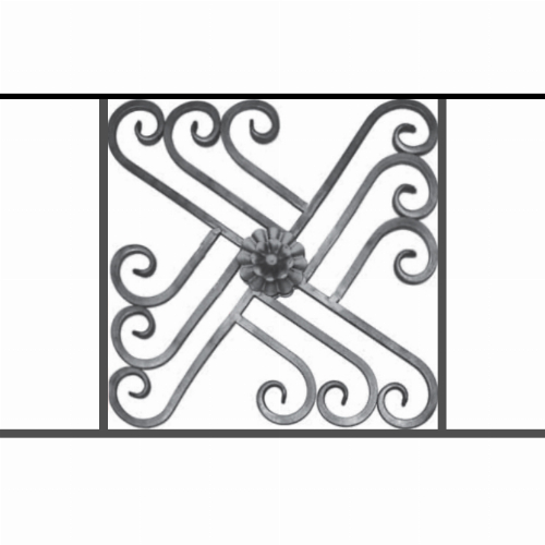 Appui de fenêtre type AFEF22 à sceller dans votre tableau de fenêtre. Longueur finie de 760mm et Hauteur finie de 480mm. Convient pour les tableaux de fenêtre de 660mm. 50mm de scellement sont prévue de chaque côté. Main courante laminée de 660mm de long en fer forgé sur le dessus. Motif au centre de 460mm de long par 460mm de haut. Le reste de la structure est en acier carré plein de 12mm de section.