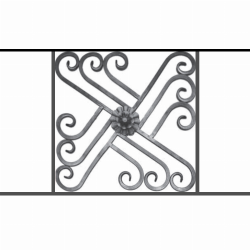 Appui de fenêtre type AFEF22 à sceller dans votre tableau de fenêtre. Longueur finie de 820mm et Hauteur finie de 480mm. Convient pour les tableaux de fenêtre de 720mm. 50mm de scellement sont prévue de chaque côté. Main courante laminée de 720mm de long en fer forgé sur le dessus. Motif au centre de 460mm de long par 460mm de haut. Le reste de la structure est en acier carré plein de 12mm de section.