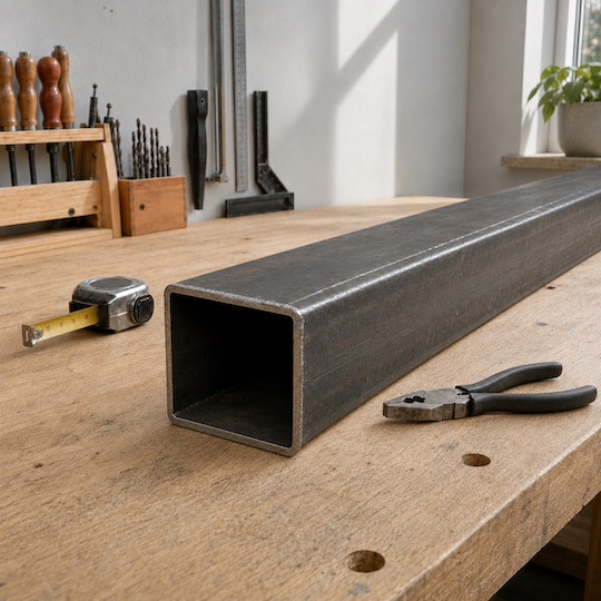 Le tube carré en acier est souvent utilisé dans les domaines de la ferronnerie, menuiserie et serrurerie. Ce modèle est en section carré de 100mm de haut par 100mm de large. Ce sont les dimensions extérieures du tube. Ce tube carré en acier à une épaisseur de 5mm. Il vous sera livré en acier brut de qualité supérieur. Il faut prévoir une tolérance de coupe de plus ou moins 1mm (coupe non ébavurée). Ce fer acier peut-être soudé, percé, découpé.