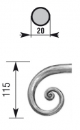 Image du produit : Crosse pour main courante rond 20mm martelé