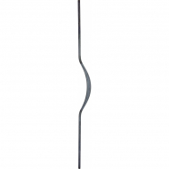 Barreau ondulé collection RONDE. Hauteur 1150mm profilé rond de diamètre 14 mm Largeur de l'ondulation 90mm. Permet de personnaliser dans un style Moderne la fabrication de multiple élément de ferronnerie, tel qu'une rambarde, une clôture, un garde corps, un portail, par exemple. Livré brut, à peindre ou à vernir avec un produit adapté pour protéger contre la corrosion, utilisation en intérieur ou en extérieur.