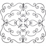 Panneau décors volutes collection Tradition. Largeur 1000 mm. hauteur 875 mm. Plat 14x6 mm 