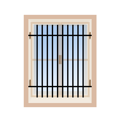 Grille de défense de 950mm de haut par 1400mm de large. Convient pour des tableaux de fenêtre de 1300mm de large et minimum 970mm de haut. Cette grille est à sceller, nous conseillons de sceller 50mm de chaque côté dans votre tableau. Protégez votre habitation avec cette grille anti-intrusion fabriquée en France dans notre atelier en Provence. Structure entière en carré de 14mm plein. Composé de 10 barreaux avec un vide de 106mm entre chaque barreau. Cette grille de fenêtre est livrée brut sans peinture, il vous appartient de les peindres de la couleur de votre choix.