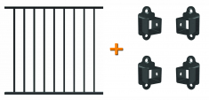 Pack pour la pose d'un garde-corps de fenêtre dans le tableau. Le panneau de 1200 mm de long et 1016 mm de haut. Facilement recoupable sur place pour s'adapter à vos dimensions. Pour une pose à visser le tableau doit faire maximum 1180mm. Pour une pose à sceller le tableau doit faire maximum 1100mm. Le kit comprend aussi 4 supports universels. Nous recommandons de sceller le panneau dans le mur et de mettre les supports en guise de cache-scellement. Livré Galvanisé et peint en noir.