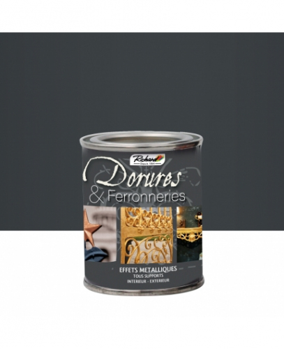 Peinture Dorure Gris argenté ral 7016 . Pot 125 Ml . Notre gamme Dorures et Ferronneries est utilisable sur tous types de supports tels que le métal, le bois, le plâtre, le carton , la faïence , le polystyrène . Intérieur et Extérieur . Pigments métalliques haut de gamme . Aspect satiné .Primaire et top coat intégré. Direct to Metal RAL 7016