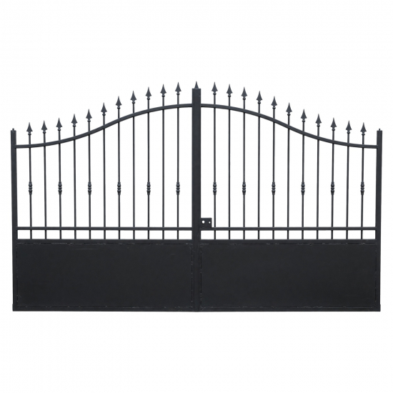Le portail acier Luberon associe une silhouette cintrée élégante à des barreaux terminés par des pointes de lance. Sa ligne monte progressivement vers le centre pour créer une entrée au caractère traditionnel. Il peut être configuré avec une ouverture battante ou coulissante. Plusieurs dimensions, niveaux de remplissage et décorations permettent de l’adapter au style recherché. La finition peut être choisie en acier brut ou thermolaqué dans une sélection de couleurs RAL. Le sens d’ouverture et la préparation pour motorisation sont définis directement dans le configurateur. Les accessoires fournis sont adaptés au type d’ouverture sélectionné. Avant la livraison, un plan coté sera envoyé à l’acheteur et devra nous être retourné signé afin de réaliser une double vérification.