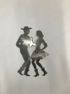 Danseurs de country en couple en acier ép 2 mm dimensions haut 300 x largeur 210 mm état brut prèt à peindre ou à vernir 