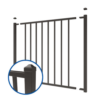 Assemblage d’un garde-corps sans soudure avec supports et visserie
